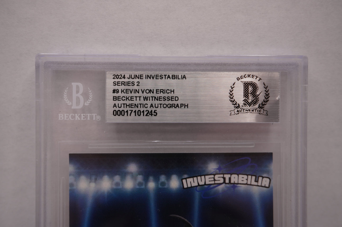 2024 JUNE INVESTABILIA SERIES 2 KEVIN VON ERICH #9 BGS AUTH. AUTO