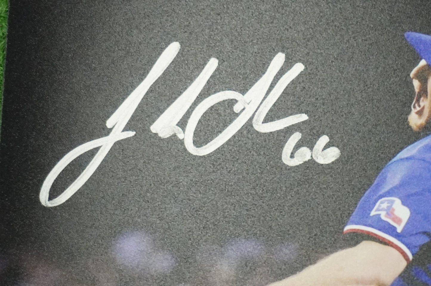 JOSH SBORZ TEXAS RANGERS SIGNED 8x10 PHOTO World Series Glove Slam BAS COA