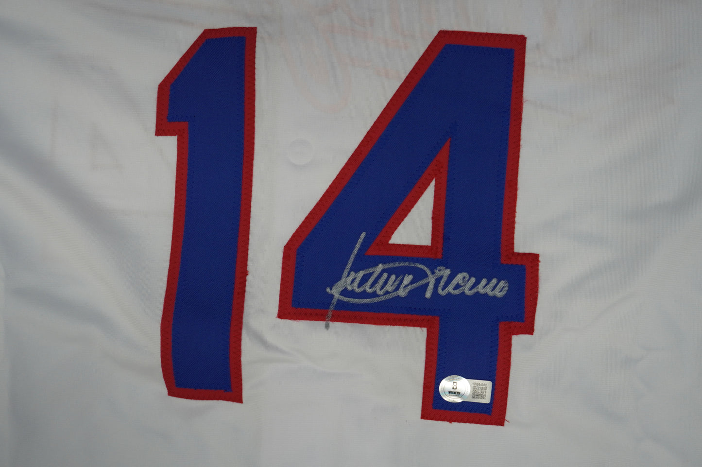 JULIO FRANCO TEXAS RANGERS WHITE SIGNED JERSEY BAS COA