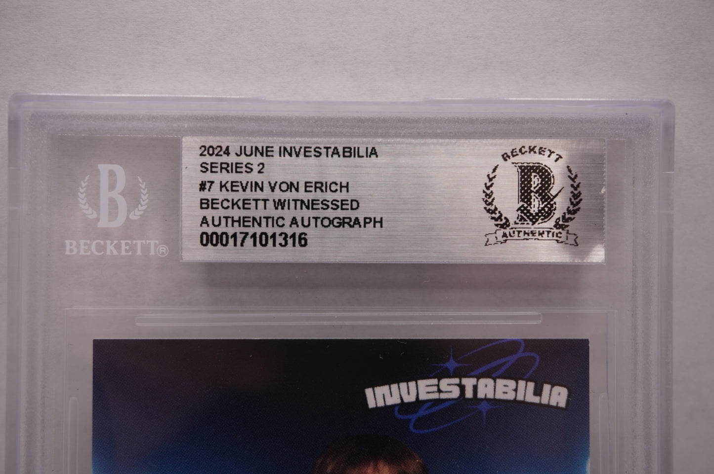 2024 JUNE INVESTABILIA SERIES 2 KEVIN VON ERICH #7 BGS AUTH. AUTO