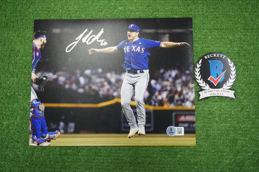JOSH SBORZ TEXAS RANGERS SIGNED 8x10 PHOTO World Series Champs BAS COA