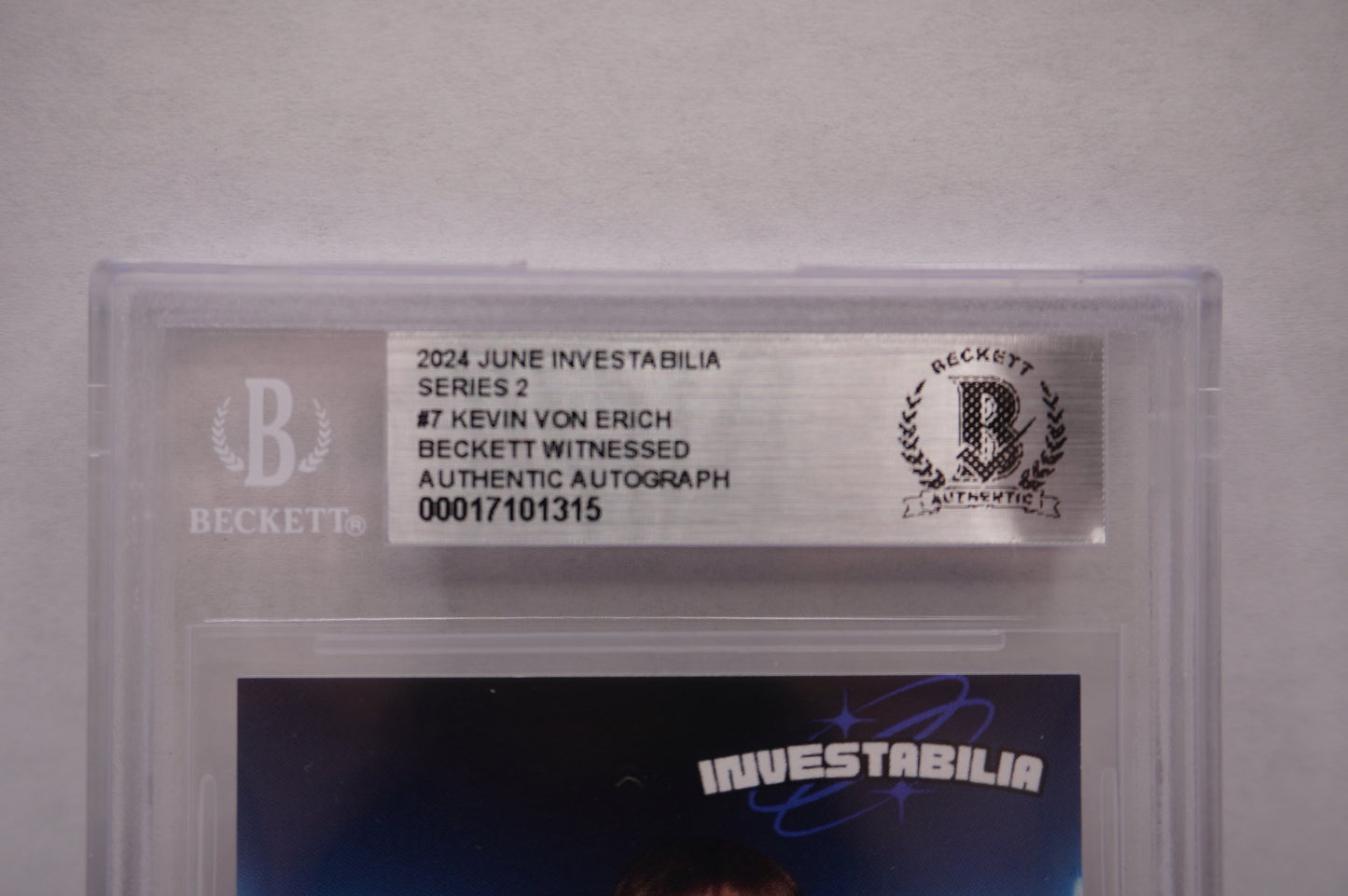 2024 JUNE INVESTABILIA SERIES 2 KEVIN VON ERICH #7 BGS AUTH. AUTO