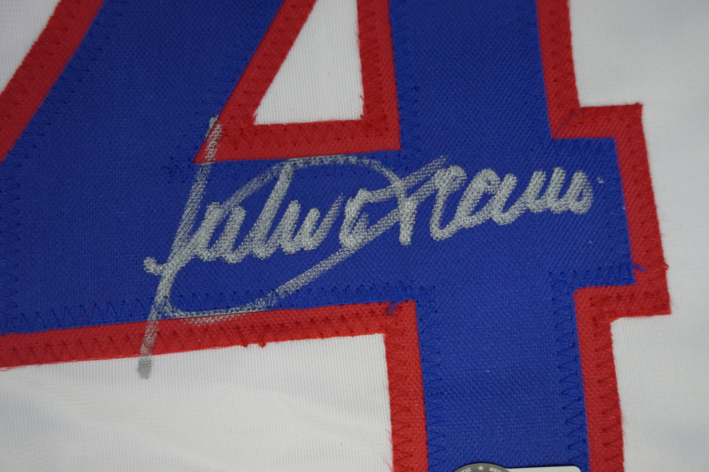 JULIO FRANCO TEXAS RANGERS WHITE SIGNED JERSEY BAS COA