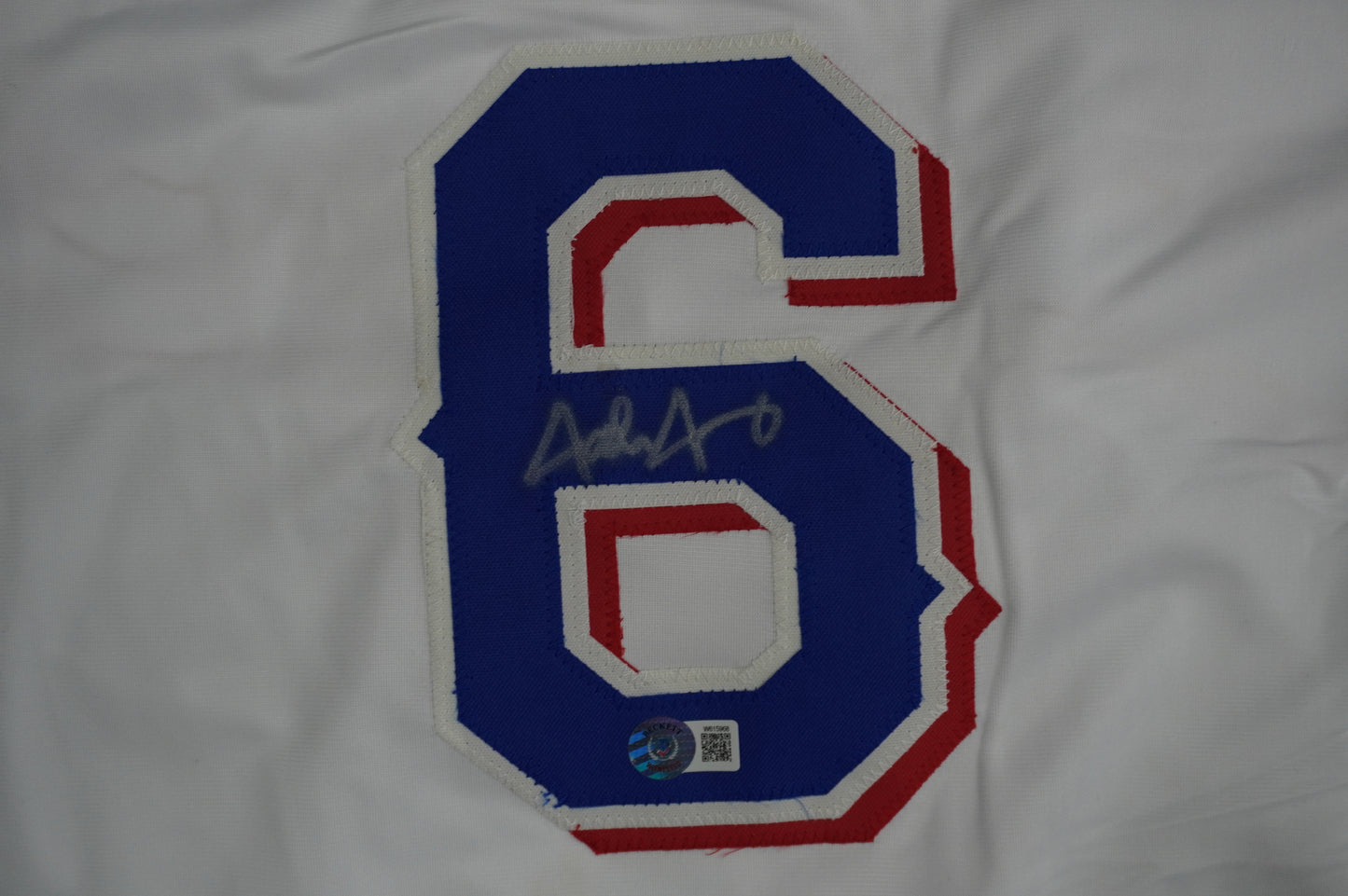 JOSH JUNG TEXAS RANGERS SIGNED SEWN Jersey BAS COA