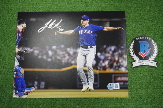 JOSH SBORZ TEXAS RANGERS SIGNED 8x10 PHOTO World Series Champs BAS COA