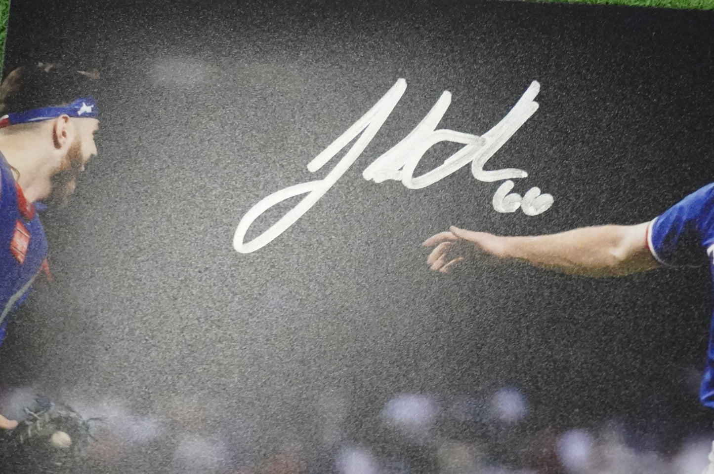 JOSH SBORZ TEXAS RANGERS SIGNED 8x10 PHOTO World Series Champs BAS COA