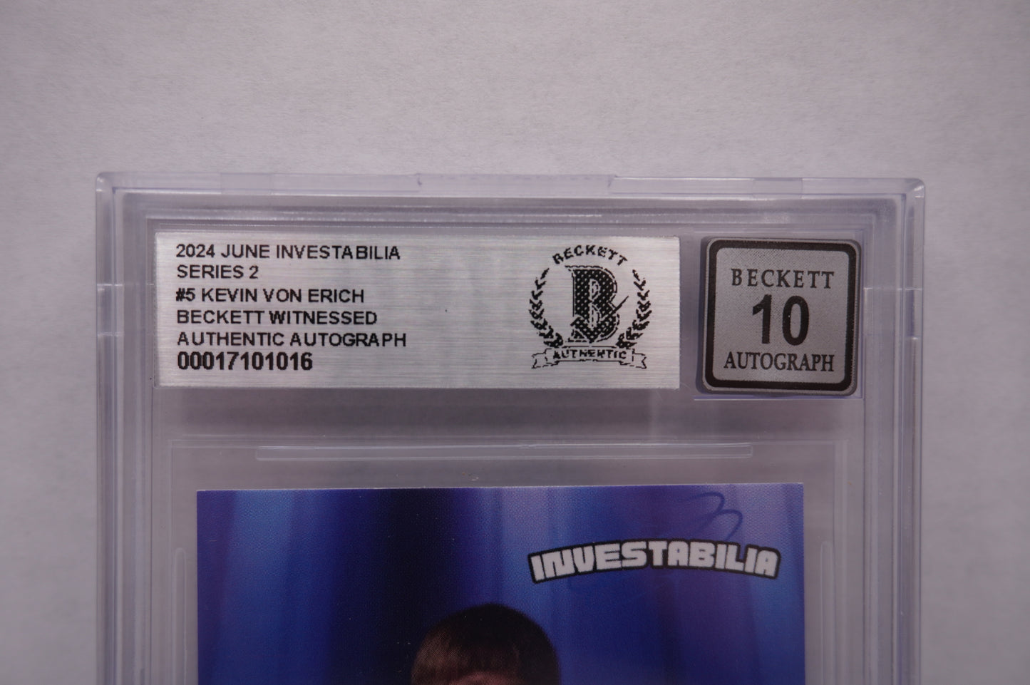 2024 JUNE INVESTABILIA SERIES 2 KEVIN VON ERICH #5 BGS AUTH. AUTO