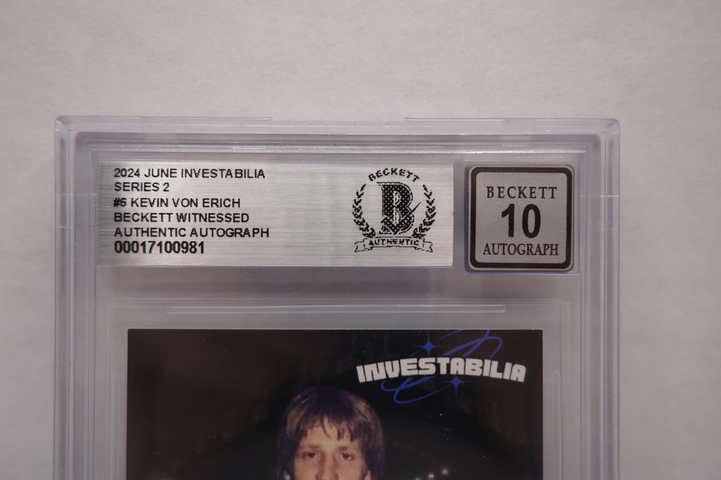 2024 JUNE INVESTABILIA SERIES 2 KEVIN VON ERICH #6 BGS AUTH. AUTO