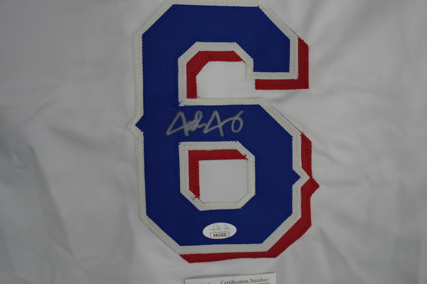 JOSH JUNG TEXAS RANGERS SIGNED SEWN Jersey JSA COA