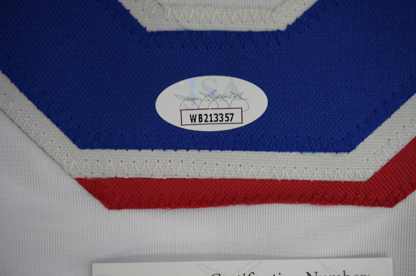 JOSH JUNG TEXAS RANGERS SIGNED SEWN Jersey JSA COA