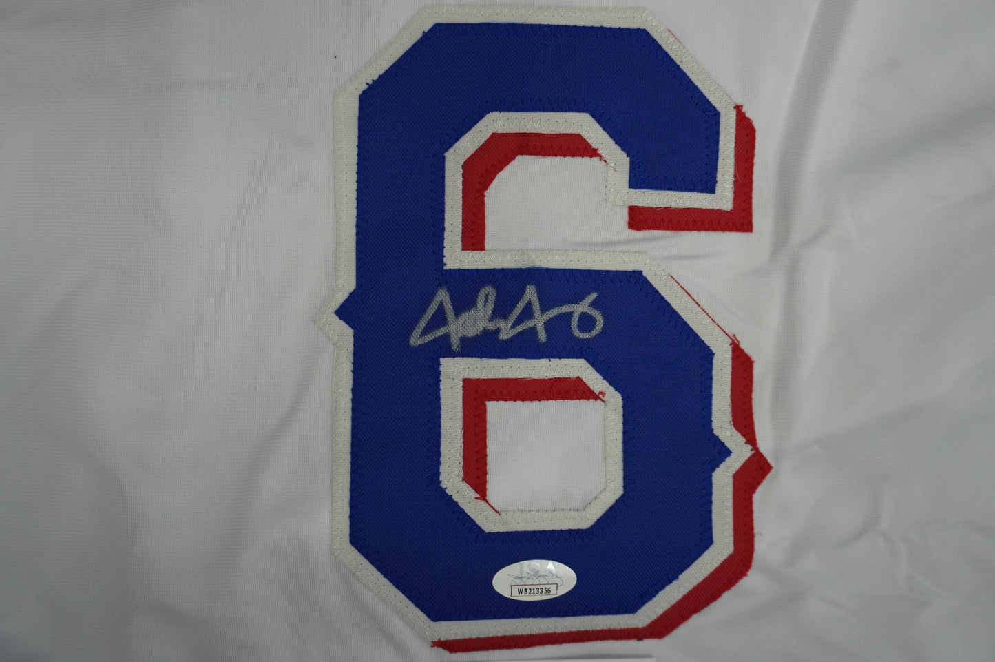 JOSH JUNG TEXAS RANGERS SIGNED SEWN Jersey JSA COA