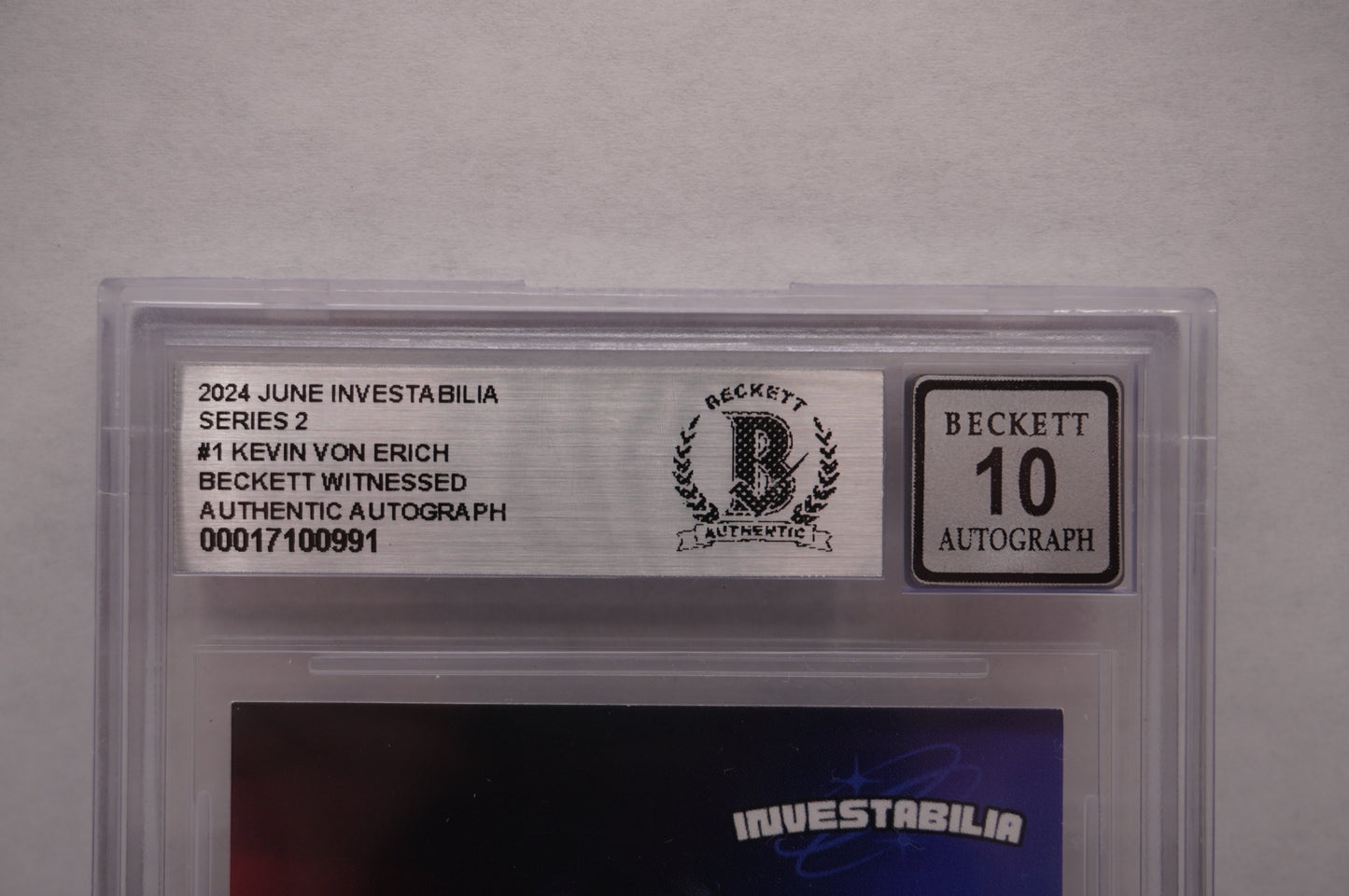 2024 JUNE INVESTABILIA SERIES 2 KEVIN VON ERICH #1 BGS AUTH. AUTO