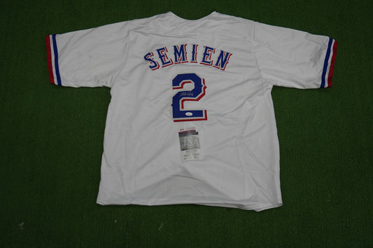 MARCUS SEMIEN TEXAS RANGERS SIGNED Sewn Jersey JSA COA