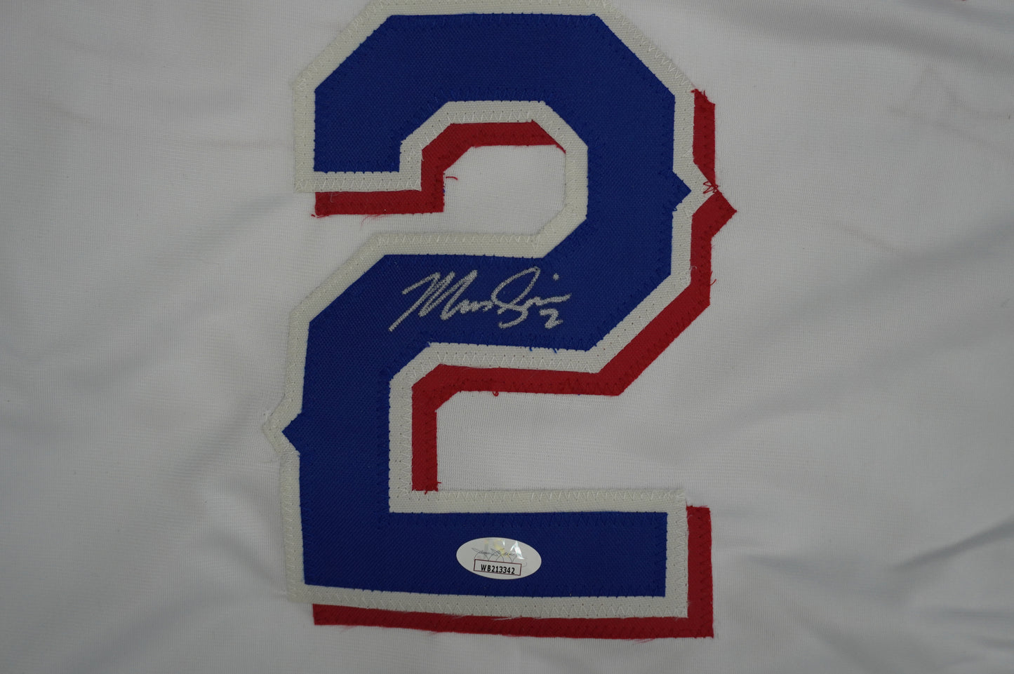 MARCUS SEMIEN TEXAS RANGERS SIGNED Sewn Jersey JSA COA