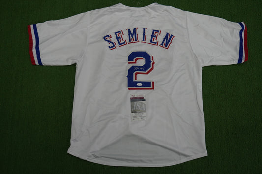 MARCUS SEMIEN TEXAS RANGERS SIGNED Sewn Jersey JSA COA