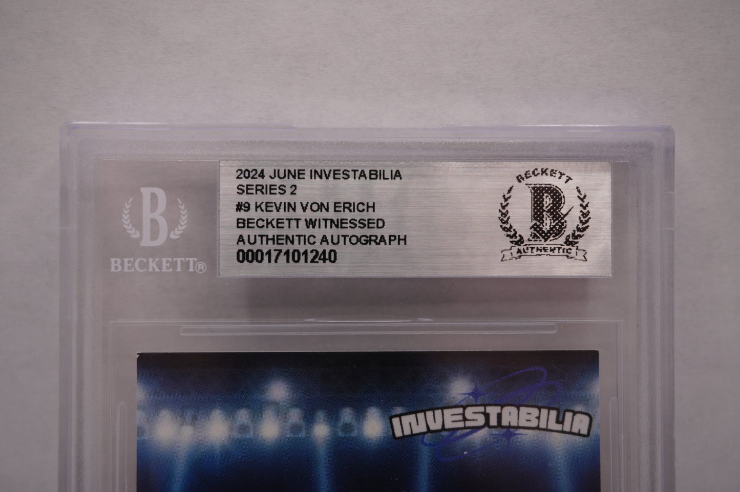 2024 JUNE INVESTABILIA SERIES 2 KEVIN VON ERICH #9 BGS AUTH. AUTO