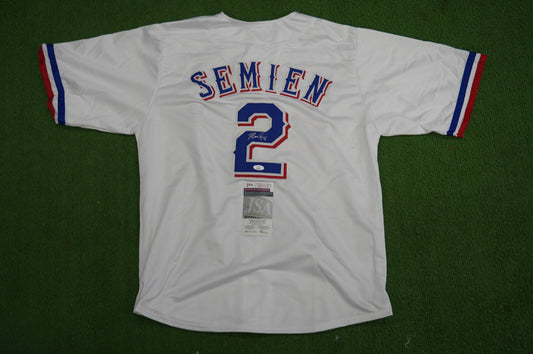 MARCUS SEMIEN TEXAS RANGERS SIGNED Sewn Jersey JSA COA