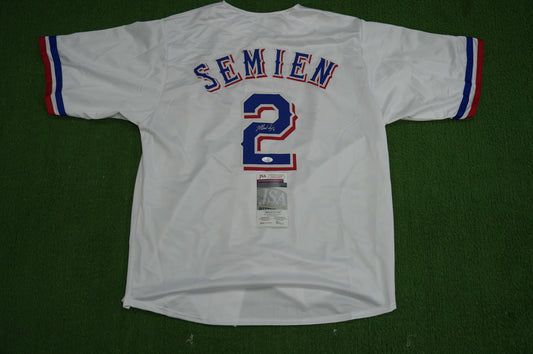 MARCUS SEMIEN TEXAS RANGERS SIGNED Sewn Jersey JSA COA