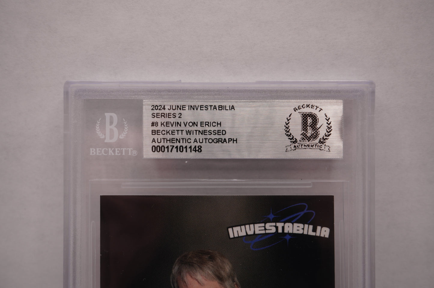 2024 JUNE INVESTABILIA SERIES 2 KEVIN VON ERICH #8 BGS AUTH. AUTO