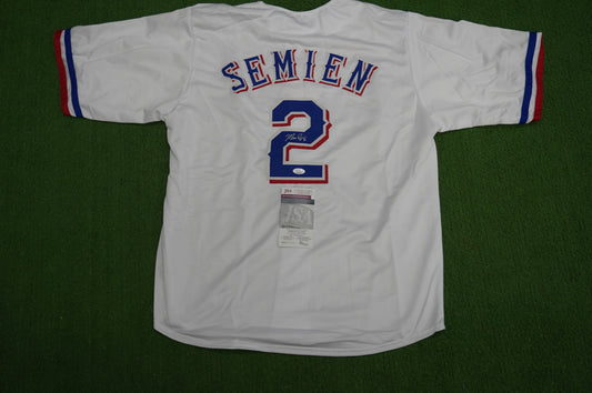 MARCUS SEMIEN TEXAS RANGERS SIGNED Sewn Jersey JSA COA