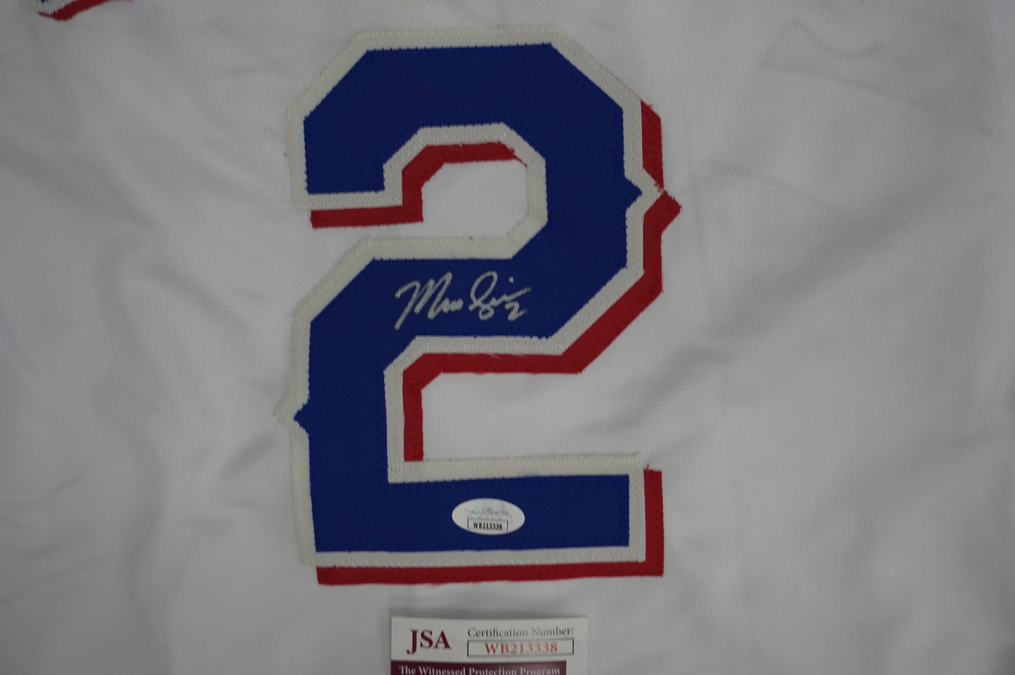 MARCUS SEMIEN TEXAS RANGERS SIGNED Sewn Jersey JSA COA