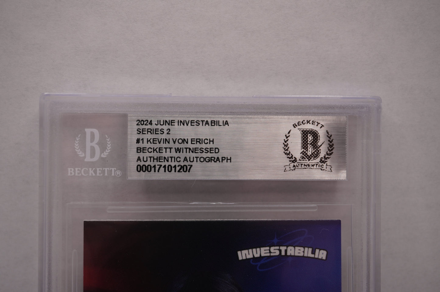 2024 JUNE INVESTABILIA SERIES 2 KEVIN VON ERICH #1 BGS AUTH. AUTO