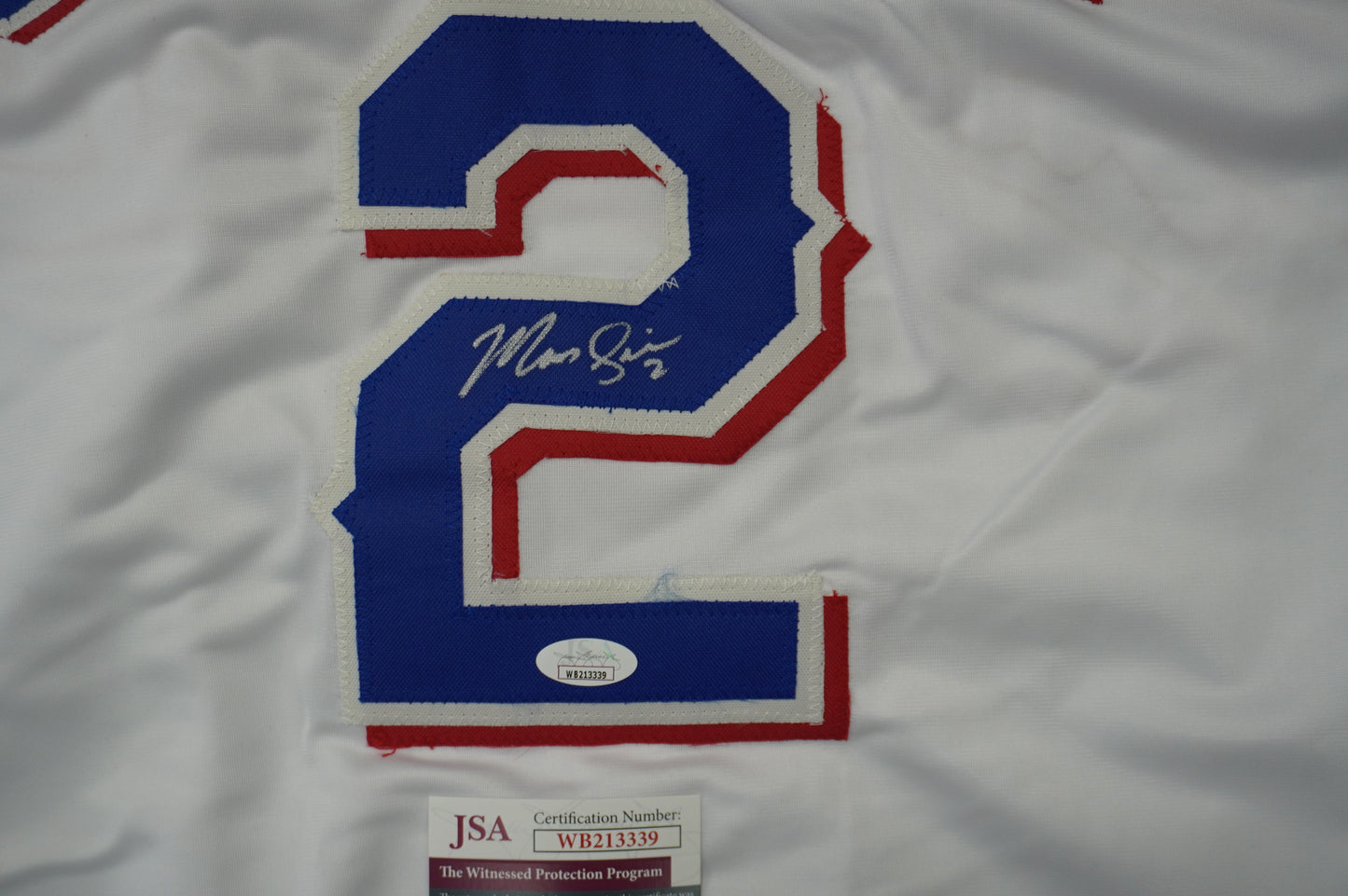 MARCUS SEMIEN TEXAS RANGERS SIGNED Sewn Jersey JSA COA