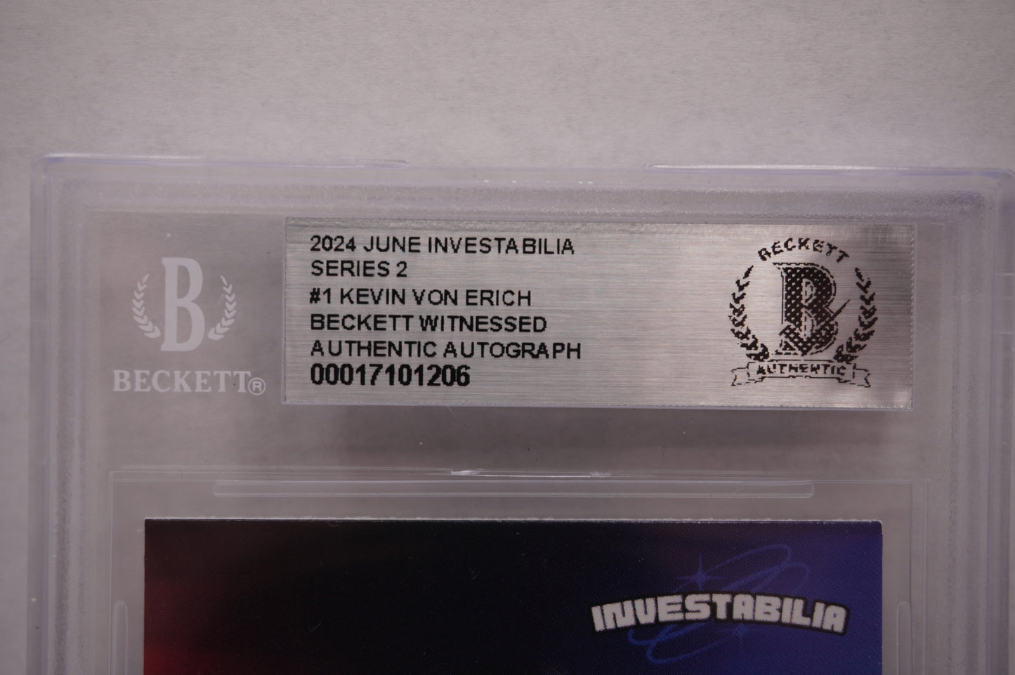 2024 JUNE INVESTABILIA SERIES 2 KEVIN VON ERICH #1 BGS AUTH. AUTO