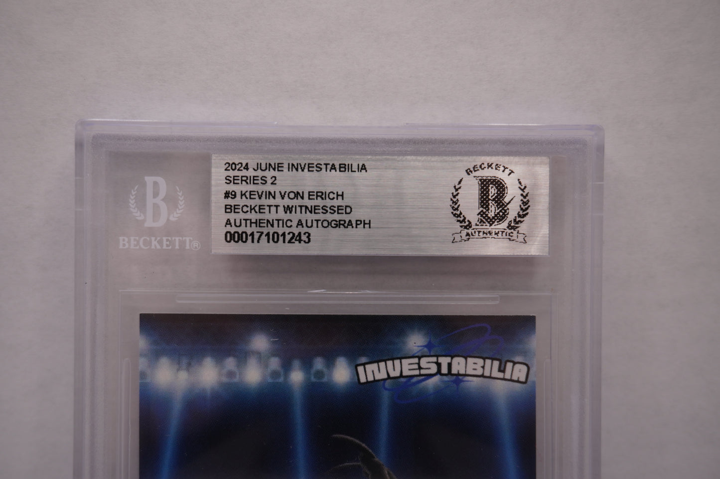 2024 JUNE INVESTABILIA SERIES 2 KEVIN VON ERICH #9 BGS AUTH. AUTO