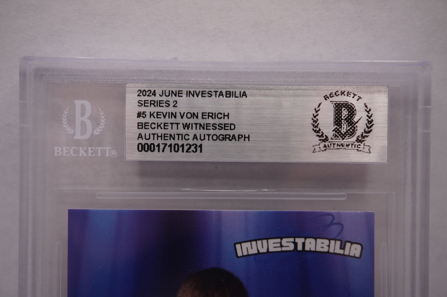 2024 JUNE INVESTABILIA SERIES 2 KEVIN VON ERICH #5 BGS AUTH. AUTO