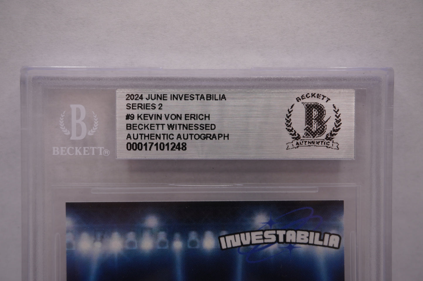 2024 JUNE INVESTABILIA SERIES 2 KEVIN VON ERICH #9 BGS AUTH. AUTO