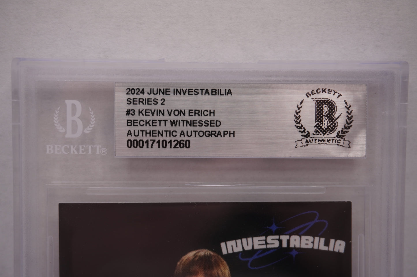 2024 JUNE INVESTABILIA SERIES 2 KEVIN VON ERICH #3 BGS AUTH. AUTO