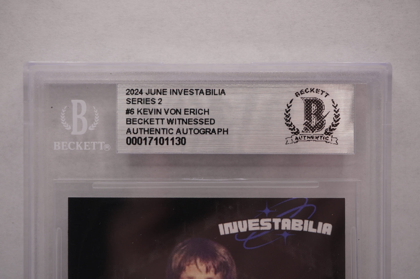 2024 JUNE INVESTABILIA SERIES 2 KEVIN VON ERICH #6 BGS AUTH. AUTO