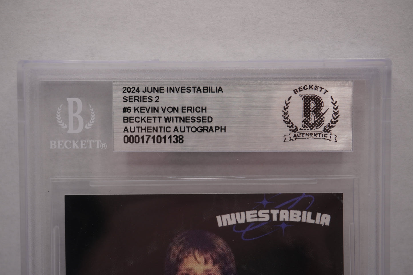 2024 JUNE INVESTABILIA SERIES 2 KEVIN VON ERICH #6 BGS AUTH. AUTO