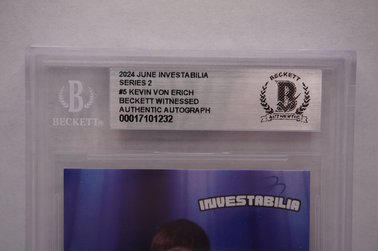 2024 JUNE INVESTABILIA SERIES 2 KEVIN VON ERICH #5 BGS AUTH. AUTO