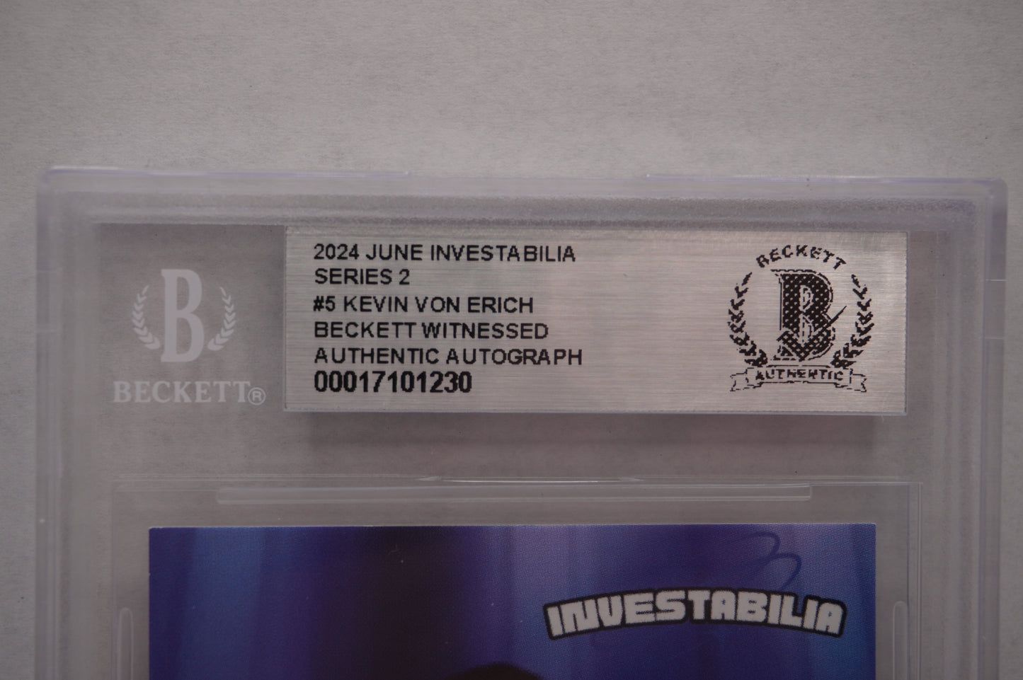 2024 JUNE INVESTABILIA SERIES 2 KEVIN VON ERICH #5 BGS AUTH. AUTO
