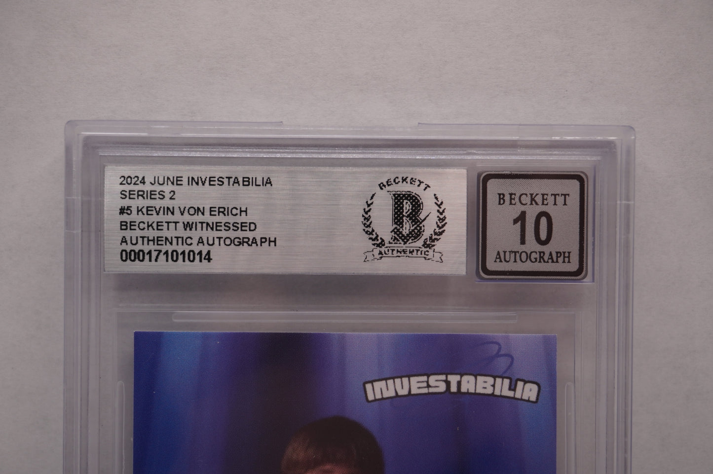 2024 JUNE INVESTABILIA SERIES 2 KEVIN VON ERICH #5 BGS AUTH. AUTO 10