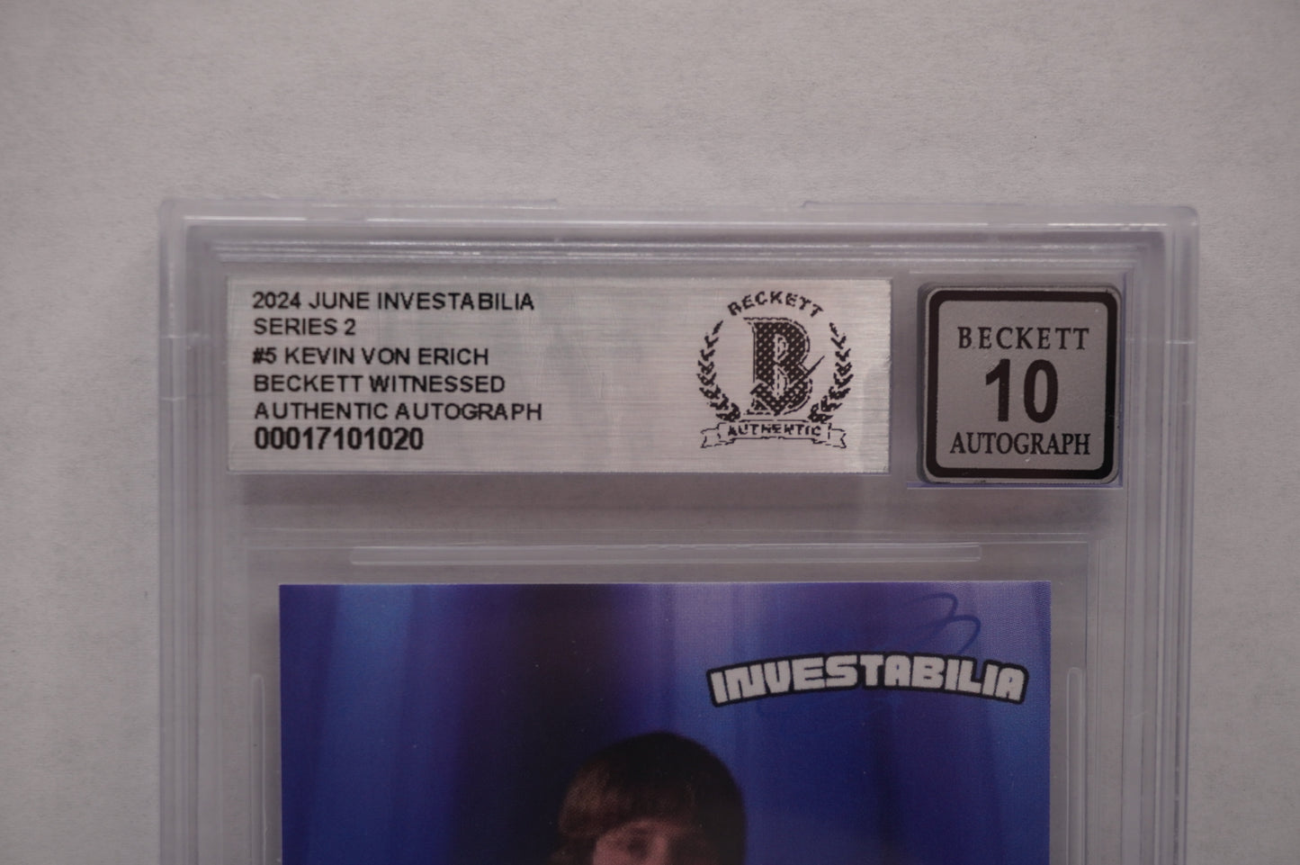 2024 JUNE INVESTABILIA SERIES 2 KEVIN VON ERICH #5 BGS AUTH. AUTO 10