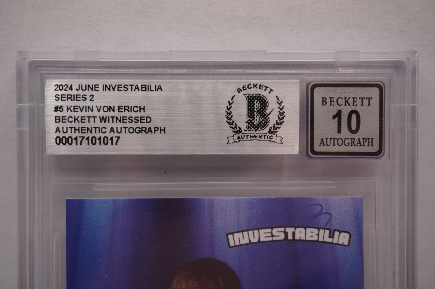 2024 JUNE INVESTABILIA SERIES 2 KEVIN VON ERICH #5 BGS AUTH. AUTO