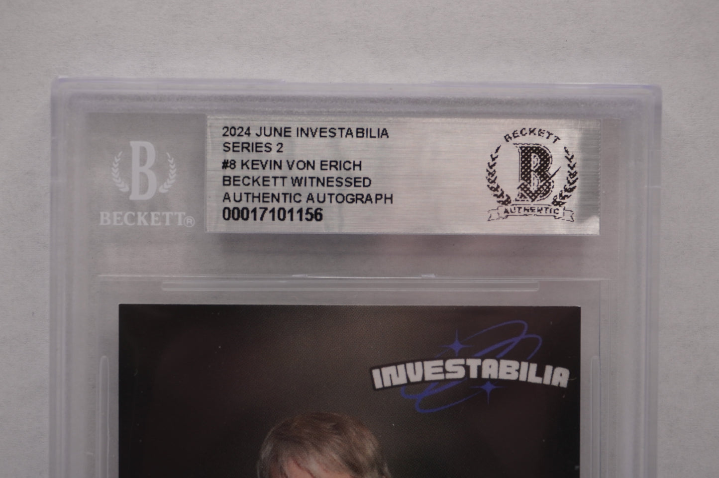 2024 JUNE INVESTABILIA SERIES 2 KEVIN VON ERICH #8 BGS AUTH. AUTO