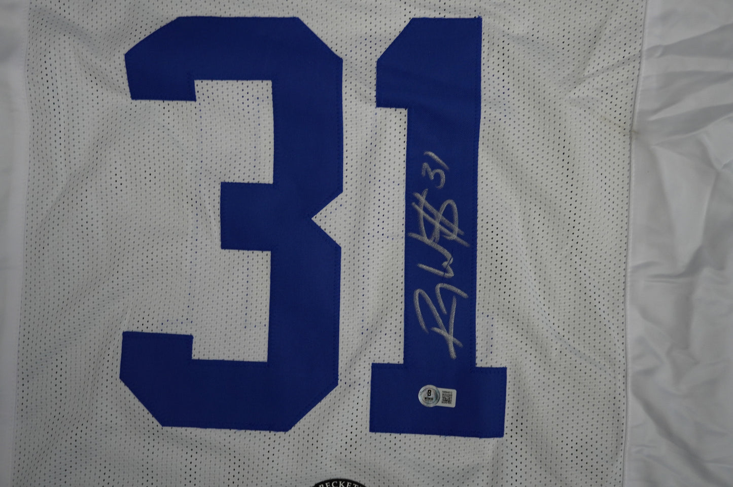 ROY WILLIAMS DALLAS COWBOYS SIGNED WHITE JERSEY BAS COA