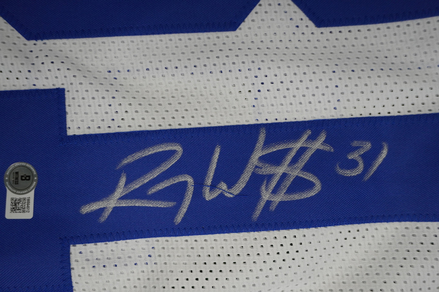 ROY WILLIAMS DALLAS COWBOYS SIGNED WHITE JERSEY BAS COA