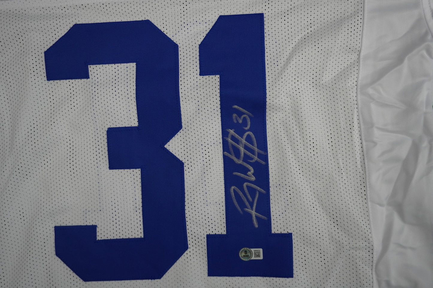 ROY WILLIAMS DALLAS COWBOYS SIGNED WHITE JERSEY BAS COA