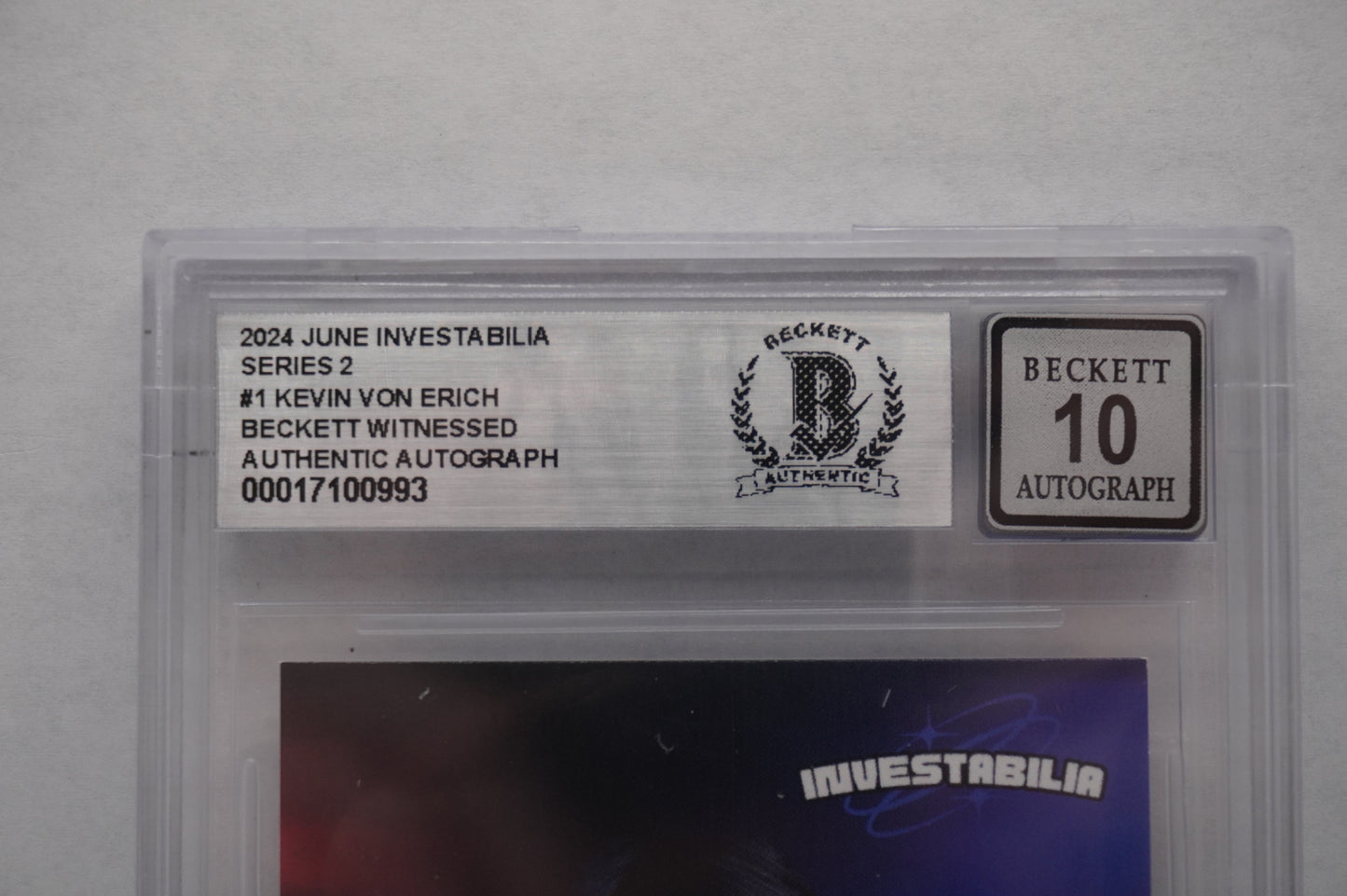 2024 JUNE INVESTABILIA SERIES 2 KEVIN VON ERICH #1 BGS AUTH. AUTO