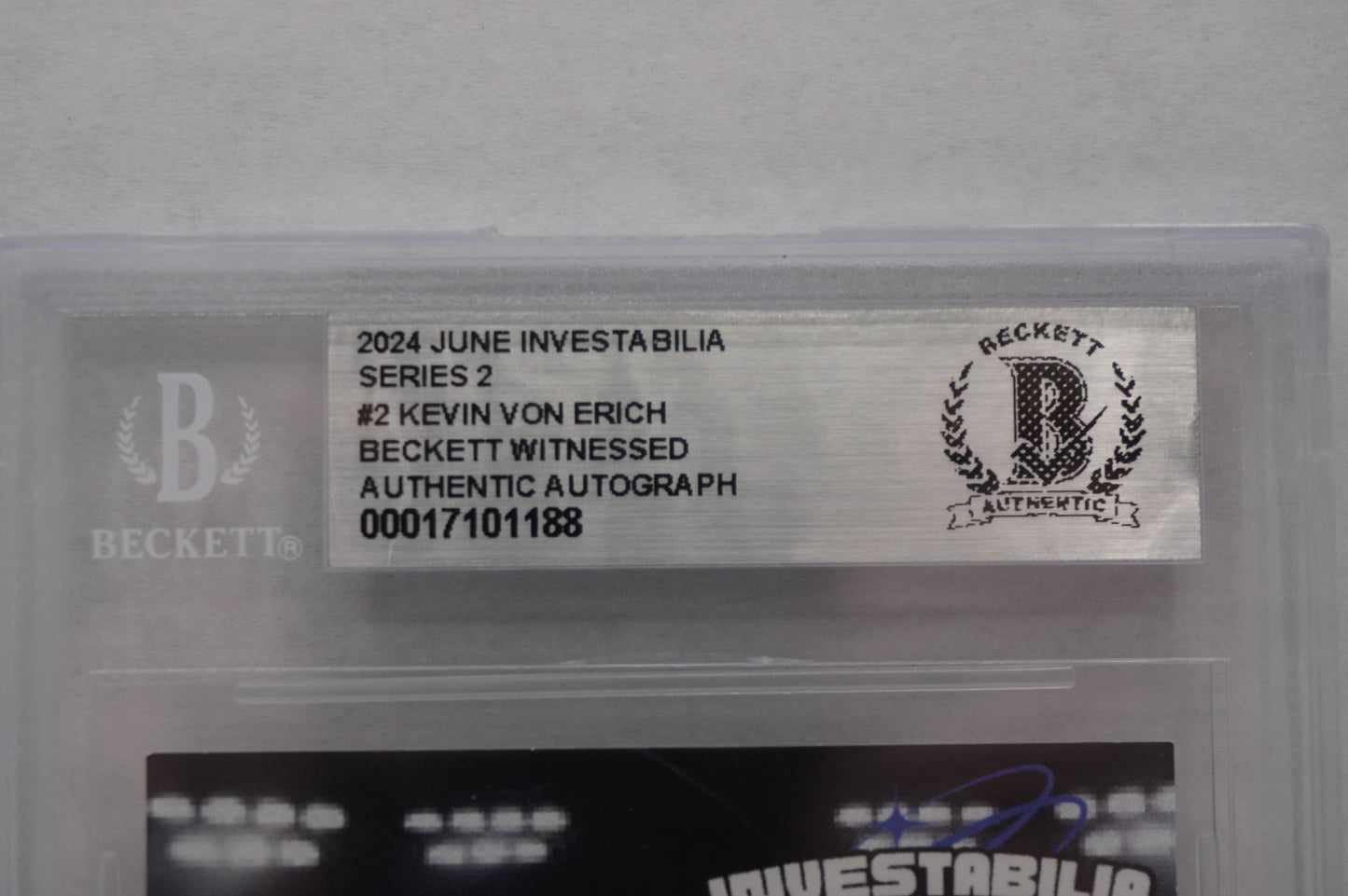2024 JUNE INVESTABILIA SERIES 2 KEVIN VON ERICH #2 BGS AUTH. AUTO