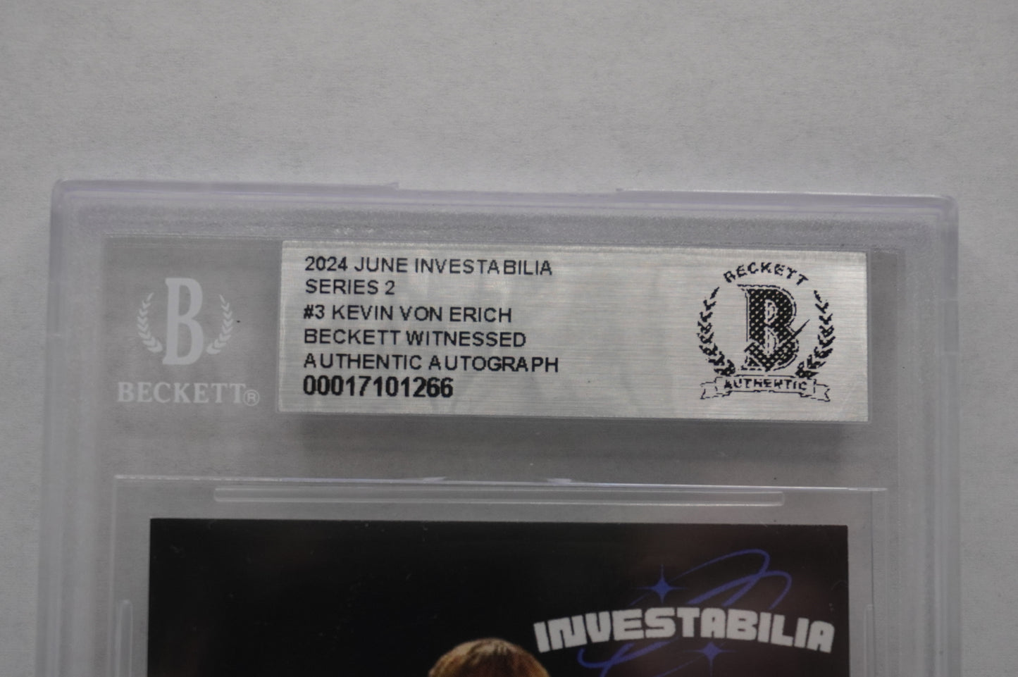 2024 JUNE INVESTABILIA SERIES 2 KEVIN VON ERICH #3 BGS AUTH. AUTO