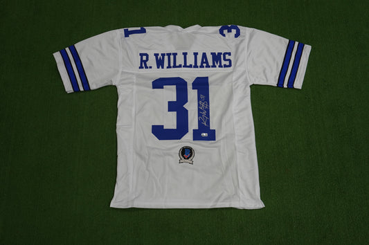 ROY WILLIAMS DALLAS COWBOYS SIGNED WHITE JERSEY BAS COA