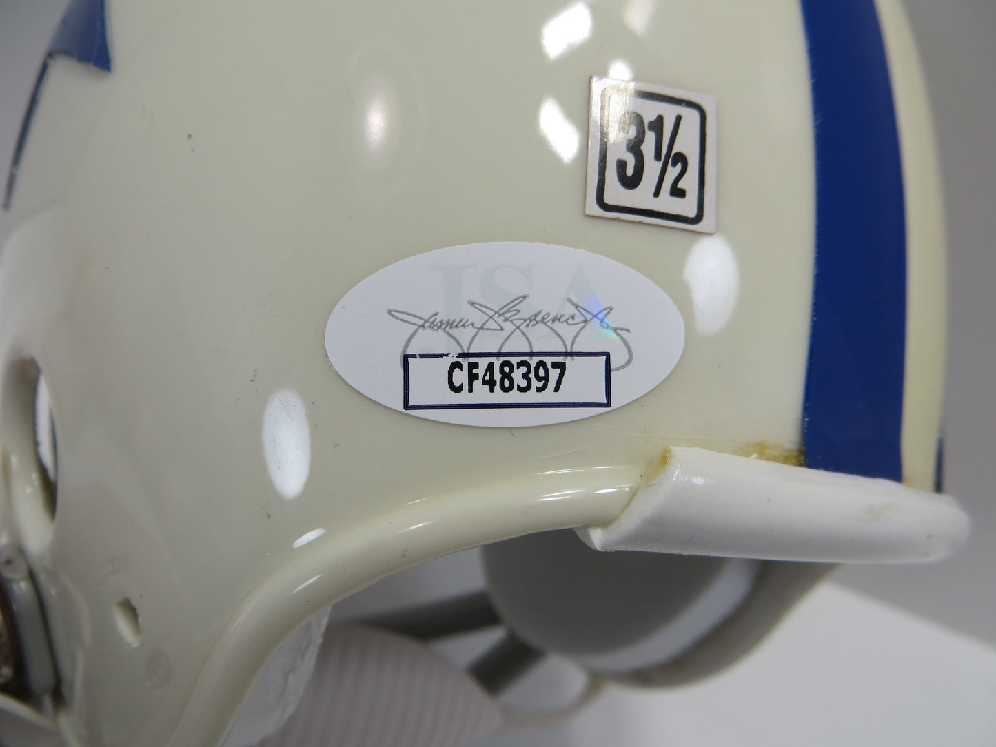 EDDIE LeBARON SIGNED DALLAS COWBOYS 2BAR RIDDELL MINI HELMET JSA COA