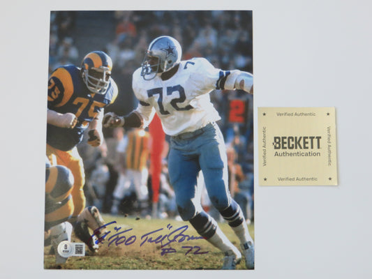 ED TOO TALL JONES SIGNED COWBOYS 8x10 BAS
