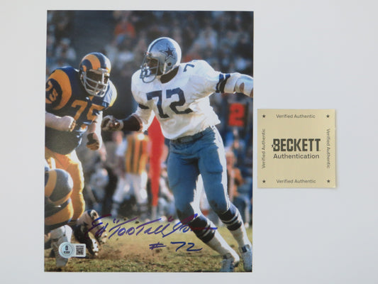 ED TOO TALL JONES SIGNED COWBOYS 8x10 BAS